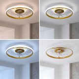 Brilagi LED stropni ventilator sa prigušivačem LED/66W/230V 55 cm bela/zlatna + daljinski upravljač | Eponuda.com