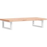  Zidna polica za umivaonik od čelika i masivne bukovine Smeđa 80 x 40 x 2.5 cm | shoptok.hr