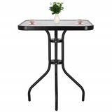 springos stakleni kvadratni vrtni stol, crni 60 x 60 cm | shoptok.hr