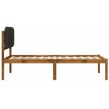  Krevetni okvir s tapiciranim uzglavljem Prirodna i tamnosiva - Prirodna i tamnosiva 90 x 200 cm | shoptok.hr