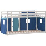  Krevet na kat sa zavjesama plavi 90x190 cm od masivne borovine | shoptok.hr