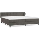  Krevet s oprugama i madracem tamnosivi 200x200 cm baršunasti | shoptok.hr