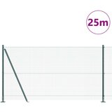 vidaXL zavarena žičana ograda s 13 flanširanih stupova zelena 1,2x25 m čelik | shoptok.hr