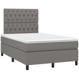 Krevet box spring s madracem LED tamnosivi 120 x 190 cm tkanina | Eponuda.com