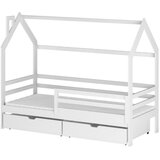  Drveni dječji krevet Lila s ladicom - bijeli - 180x80 cm - Bez madraca | shoptok.hr