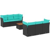  Vrtna sedežna garnitura 7-delna z blazinami črn poli ratan, (21093696) | Shoptok.si