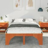  Krevet s daskama s pohranom Smeđa 135 x 190 cm Borova drva | shoptok.hr