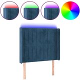  Posteljno vzglavje temno modro 83x16x118/128 cm žamet | Shoptok.si