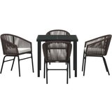 vidaXL 5-delni vrtni jedilni set Rjav poli ratan | Shoptok.si