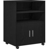  Cabinet s policom s kotačem Crni hrast 60 x 48 x 74.5 cm | shoptok.hr
