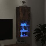 TV ormarić s LED svjetlima boja dimljenog hrasta 40,5x30x102 cm | Eponuda.com
