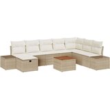 vidaXL Vrtna sedežna garnitura z blazino 9 pcs Bež poli ratan, (5000154554) | Shoptok.si