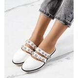 Gemre White flip-flops embellished with studs Asselt | Shoptok.si