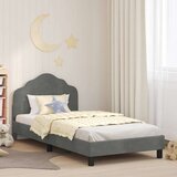  Otroški posteljni okvir z vznožjem Temno siva 90 x 190 cm Žamet, (5000104783) | Shoptok.si
