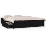 The Living Store Posteljni okvir s predali črn 120x190 cm - Posteljni Okvir, (21529485) | Shoptok.si