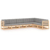  Sedežna garnitura 7-delna z blazinami trdna borovina | Shoptok.si
