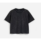 Reserved Majica kratkih rukava isprana izgleda - tamnosivo | shoptok.hr