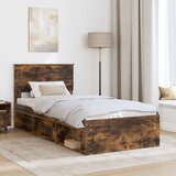  Krevetna konstrukcija Dimljeni hrast 90 x 200 cm Smeđa 93 x 210 x 90 cm | Shoptok.si