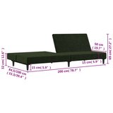  Kavč dvosed z ležiščem temno zelen žamet | Shoptok.si