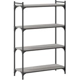 vidaXL Knjižna omara 4-nadstropna siva sonoma 80x30x120 cm inž. les | Shoptok.si