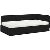  Kutni okvir kreveta Crna 100 x 200 cm tkanina | shoptok.hr