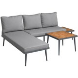 Bessagi Garden lounge garnitura sallie, siva, akacija, 3-Delno | Shoptok.si