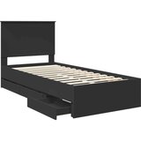  Konstrukcija postelje Črna 90 x 200 cm Inženirsko leseno, (5000121605) | Shoptok.si