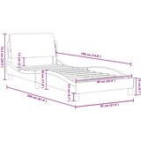 Okvir za krevet Dover tamno sivi 90x190 cm baršun | shoptok.hr