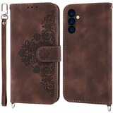 INORCO Etui za telefon denarnica za Samsung Galaxy M14 5G usnjen ovitek z vtisnjenimi rožicami na dotik s paščkom, (22035974) | Shoptok.si