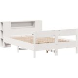 vidaXL Knjižna postelja brez vzmetnice bela 135x190 cm trdna borovina | Shoptok.si