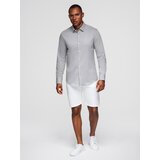 Ombre Men's SLIM FIT shirt in decorative fabric - gray | shoptok.hr