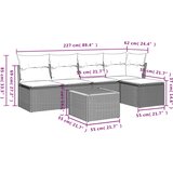vidaXL 6-dijelni set vrtnih sofa s jastucima crni od poliratana | shoptok.hr