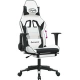  Igralni stol z oporo za noge belo in črno umetno usnje, (21152339) | Shoptok.si
