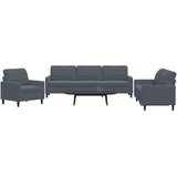 vidaXL 3-dijelni set sofa s jastucima tamnosivi baršunasti Cijene