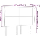  Uzglavlje s ušima tamnosivo 147x23x118/128 cm od tkanine | shoptok.hr