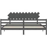  Okvir za krevet s uzglavljem sivi 200 x 200 cm od masivnog drva | shoptok.hr