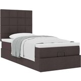 vidaXL Otomanski posteljni okvir z vzmetnico rjav 90x200 cm blago | Shoptok.si