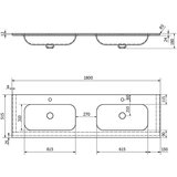 Sapho Bel dvojni umivalnik iz umetnega kamna 180x51,5 cm Aruba – | Shoptok.si