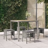 Maison Chic Vrtni stolčki - Vrtni stoli za noge z blazinami 4 kosi poli ratan sivi JS1145, (21878635) | Shoptok.si