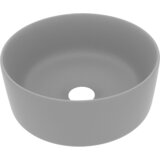 Maison Chic Razkošen Umivalnik - Kopalna umivalnik - Lavabo okrogel mat svetlo siv 40x15 cm keramičen, (21684934) | Shoptok.si
