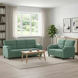  Set sofe 2 pcs Morska zelena Baršun - zelena boja mora 2-sjedalo (120 cm) + 3-sjedalo | shoptok.hr