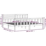  Posteljni okvir bel iz trdnega lesa 200x200 cm, (20643389) | Shoptok.si