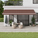 vidaXL Tenda na ručno uvlačenje s LED smeđa 600x350 cm | shoptok.hr