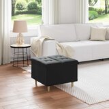  Otoman za pohranu s jastukom Crna 60 x 60 x 45 cm Baršun | shoptok.hr