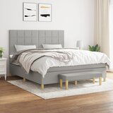 Maison Chic Box spring postelja - Vzmetna postelja z vzmetnico svetlo siva 160x200 cm žamet SL19521, (21894034) | Shoptok.si