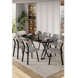 Hanah home trpezarijski set, 7 dijelova, siva Slike