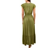Gemre Goffreda green ruched maxi dress | shoptok.hr