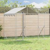  kavez za pse s krovom srebrni 14x2x2,5m pocinčani čelik | shoptok.hr