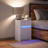  Noćni ormarić s LED svjetlima bijeli od konstruiranog drva | shoptok.hr