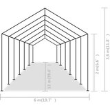 Šator za zabave od PE-a 6 x 12 m sivi | shoptok.hr